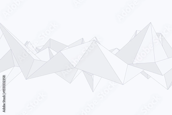 Fototapeta Light-toned vector background composed of geometric origami polygon structures in a minimal abstract design