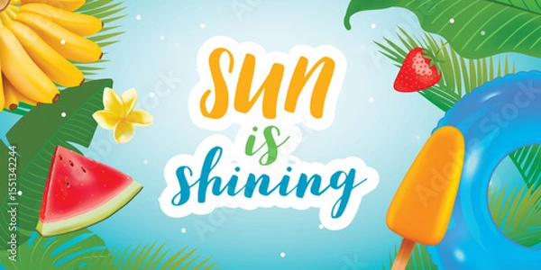 Fototapeta Hello Summer Vector Background Template Design