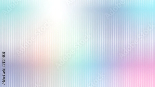 Obraz Vector ribbed glass texture with soft mesh gradients in blue, white, pink, and purple. Semi-transparent reeded acrylic look, like a bath wall or frosted window—modern, minimal, spa-like surface.
