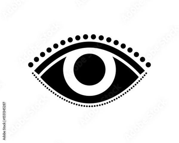 Obraz simple Black Primitive Ethnic dotted lines Eye Logo