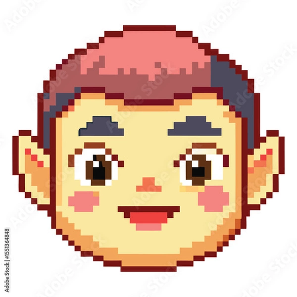 Fototapeta Pixel blushing face