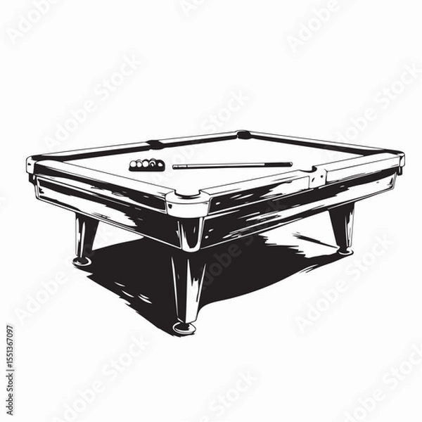 Obraz Empty billiard table image vector isolated on a white background 