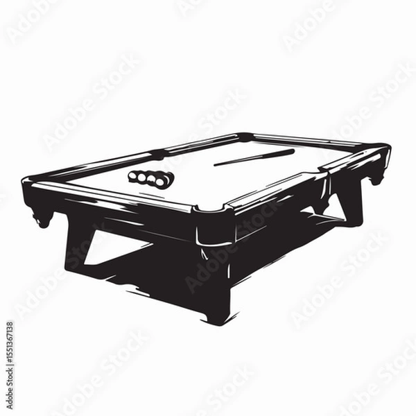Obraz Empty billiard table image vector isolated on a white background 