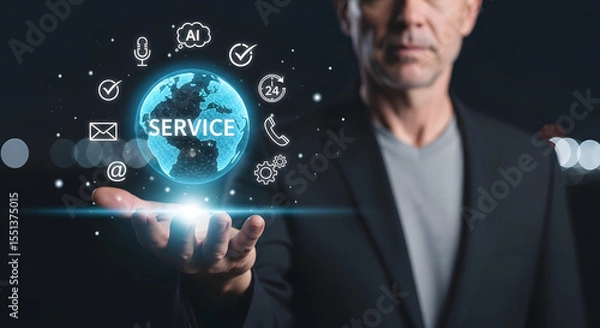 Fototapeta Global Service Network Concept