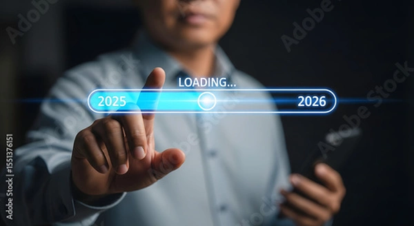 Fototapeta Futuristic Loading Bar for 2025-2026