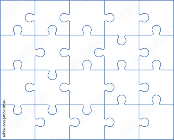 Fototapeta Free vector illustration of jigsaw puzzle icon