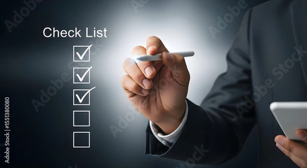 Fototapeta Checklist for Task Completion and Productivity