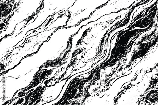 Obraz Abstract monochrome image showing a high contrast pattern of black and white shapes and lines grunge.