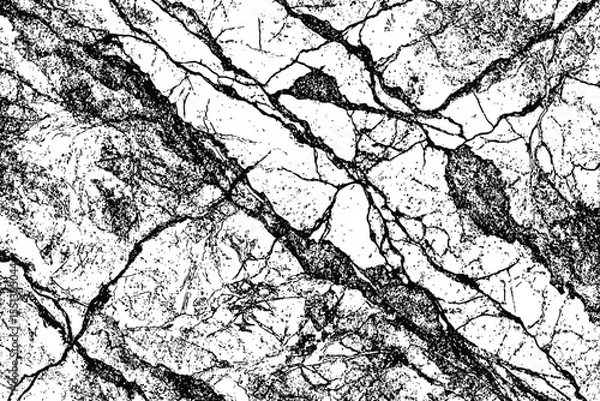 Obraz Abstract monochrome image showing a high contrast pattern of black and white shapes and lines grunge.