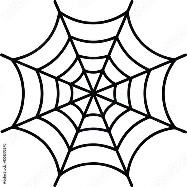 Fototapeta spider web icon line art vector illustration on transparent background	
