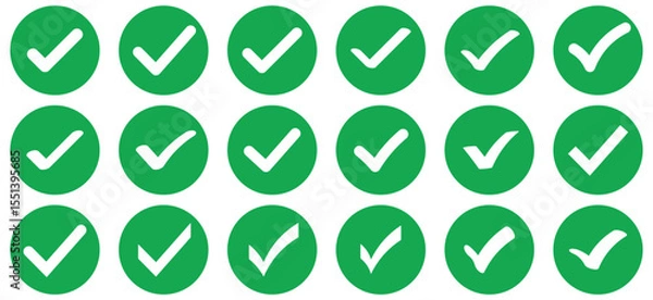 Fototapeta Check box icon with correct, accept checkmark icons, tick box checked. Approve symbol. Check mark icon vector design. Green check mark icon. Green tick symbol. Vector check icon