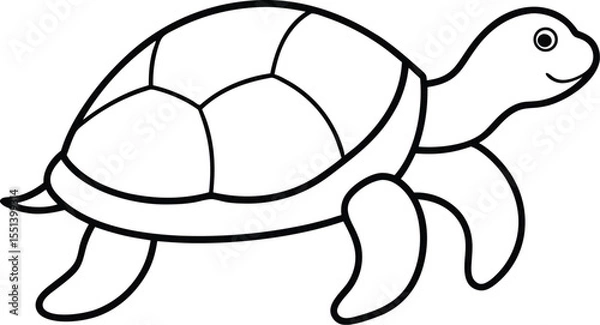 Obraz turtle icon line art vector illustration on transparent background	
