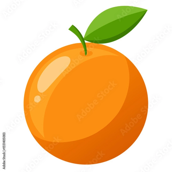 Obraz Modern Orange Fruit Vector Art Isolated on White