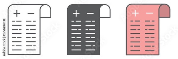 Fototapeta Pros and cons icon collection, test and choose, pros and cons sign vector set graphics, editable stroke linear icon, eps 10
