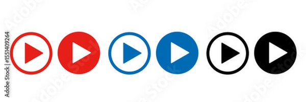 Fototapeta 動画　再生　ボタン　アイコンセット