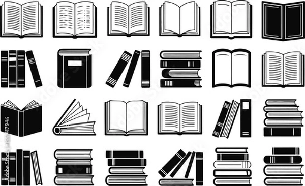 Fototapeta books icons set