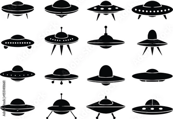 Fototapeta ufo set vector