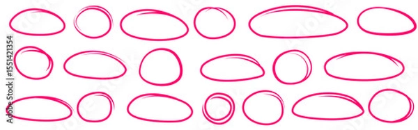 Fototapeta Vivid pink contour blobs in expressive abstract style for beauty industry branding and feminine lifestyle visuals

