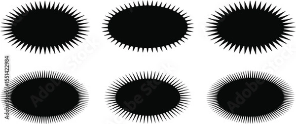 Fototapeta vector set of black and white circle