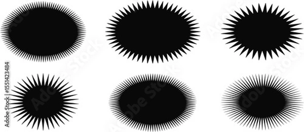 Fototapeta vector set of black and white circles