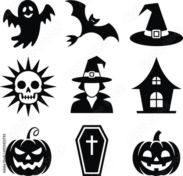 Fototapeta halloween icons set