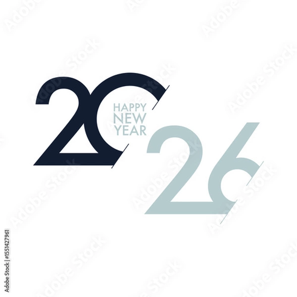 Fototapeta 2026 Happy New Year design vector. trendy new year 2025 design template. and merry Christams 