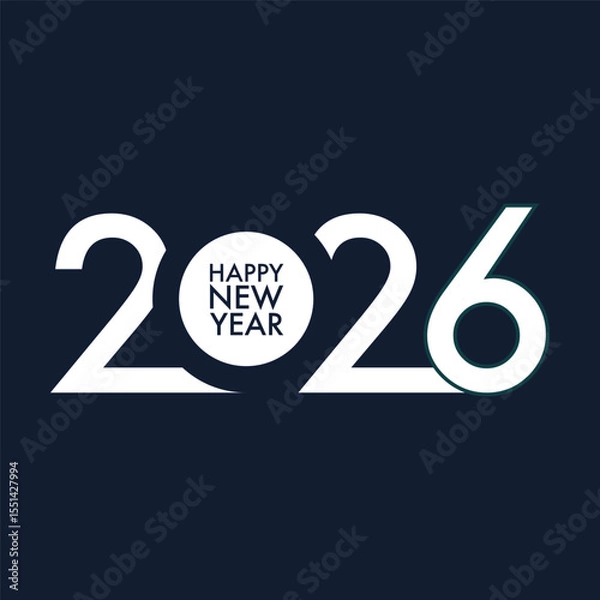 Fototapeta 2026 Happy New Year design vector. trendy new year 2025 design template. and merry Christams 