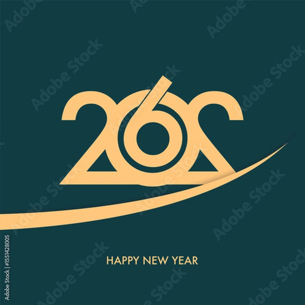 Fototapeta 2026 Happy New Year design vector. trendy new year 2025 design template. and merry Christams 