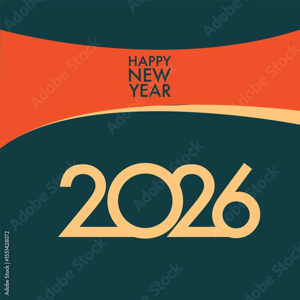 Fototapeta 2026 Happy New Year design vector. trendy new year 2025 design template. and merry Christams 