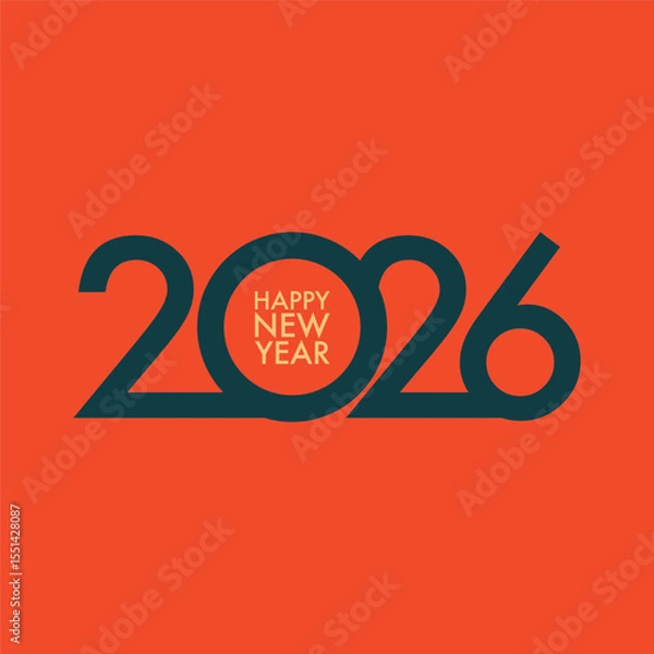 Fototapeta 2026 Happy New Year design vector. trendy new year 2025 design template. and merry Christams 