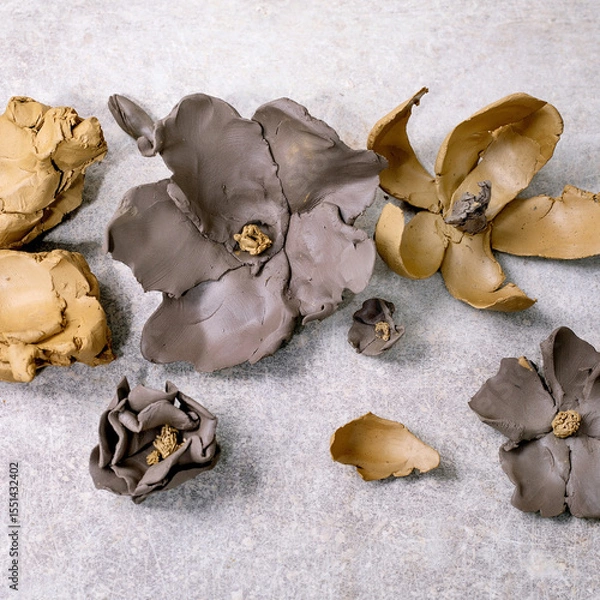 Fototapeta Creating a Clay Flower