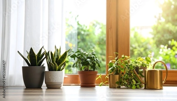 Obraz Cozy home garden with sunlight glow high resolution photo