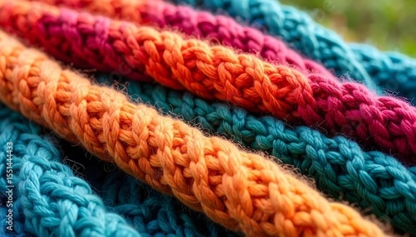 Obraz Cozy yarn loops in pink tones high resolution photo