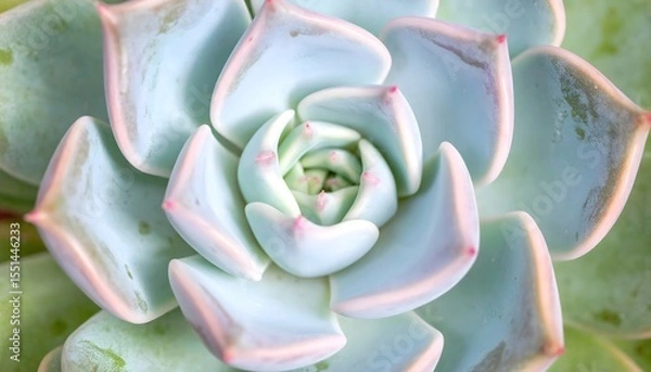 Obraz Macro view of echeveria plant leaves high resolution photo