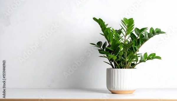 Obraz Natural light hitting indoor plant setup high resolution photo