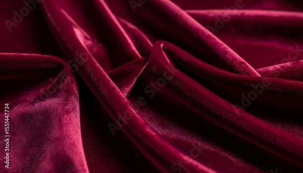 Obraz Shiny maroon velvet fabric surface detail high resolution photo