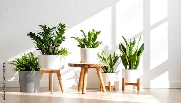 Obraz Snake plant aloe and ivy displayed high resolution photo