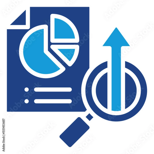 Fototapeta Icon related to data analysis, market research, evaluation based on findings with the main goal of achieving growth, improvement or better results