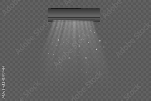 Fototapeta Abstract light blowing effect from air conditioner, air purifier or humidifier. Air conditioner with cold wind effect. Wind Wave Effect. Realistic movement of a thin stream of water