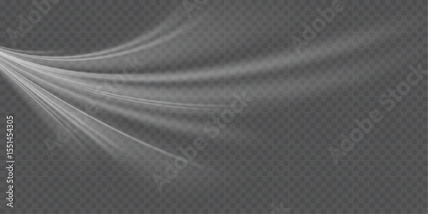 Fototapeta Stream of fresh wind png. Imitation of the exit of cold air from the air conditioner. Cold winter wind texture. Holiday vector blizzard. Christmas effect of a cold blizzard. Vector PNG.