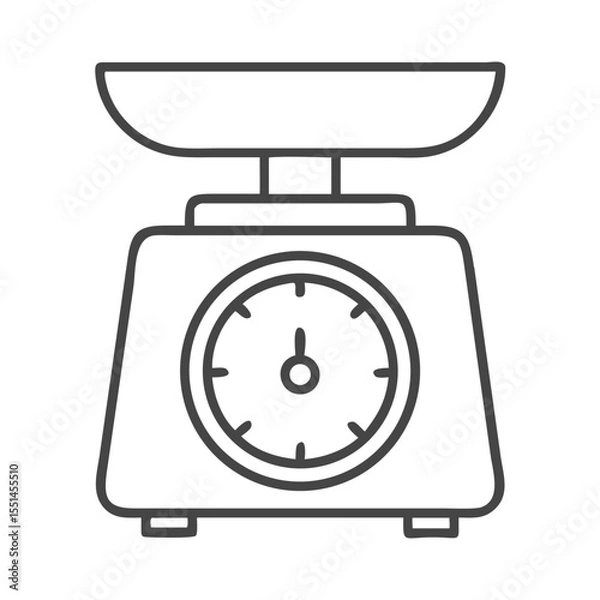 Fototapeta A classic kitchen scale with a round dial, perfect for precise measurements in cooking and baking.