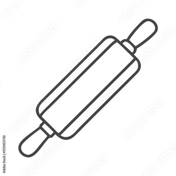 Fototapeta A simple, minimalist rolling pin, perfect for baking enthusiasts and culinary creations.