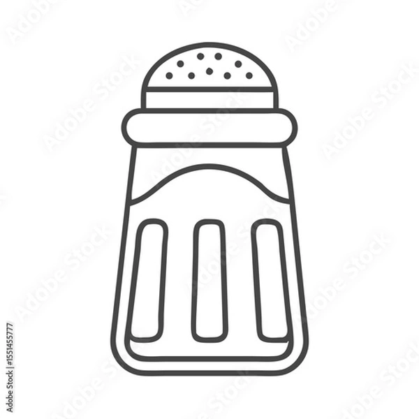 Fototapeta Simple line art illustration of a salt shaker, featuring a classic design.