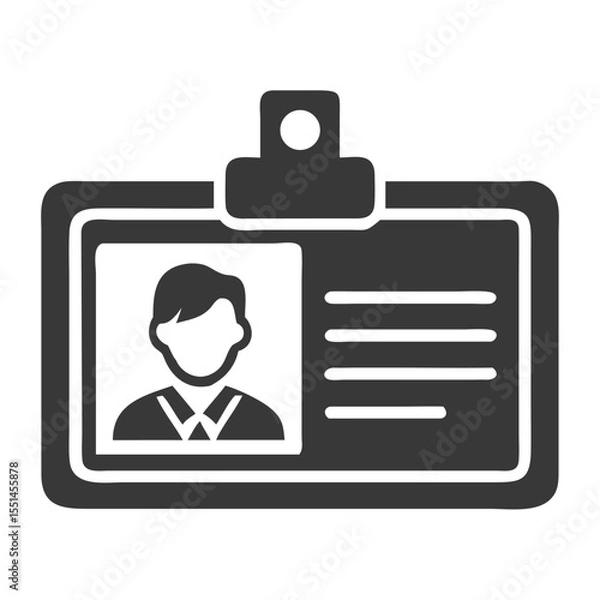 Fototapeta A simple identification card featuring a male figure with a tie, perfect for professional use.