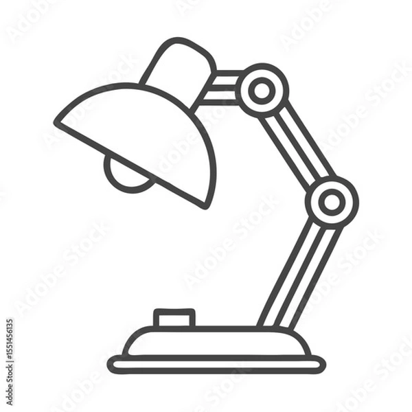 Fototapeta A modern desk lamp with an adjustable arm, featuring a sleek design in a minimalist style.