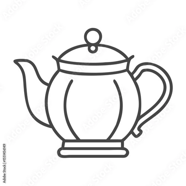 Fototapeta A classic, elegant teapot illustration featuring a smooth, curved design.