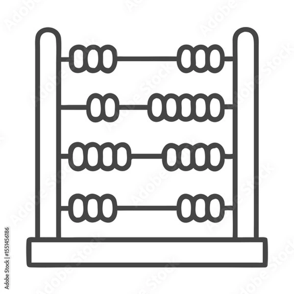 Fototapeta A classic wooden abacus with colorful beads, symbolizing education and counting.