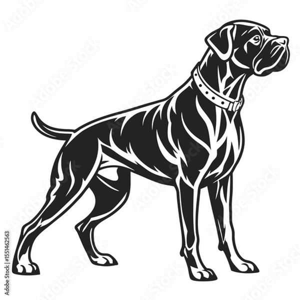 Fototapeta Majestic Boxer Dog Vector Illustration Portraying Strength and Elegance a Timeless Design for Canine Enthusiasts and Graphic Applications Alike