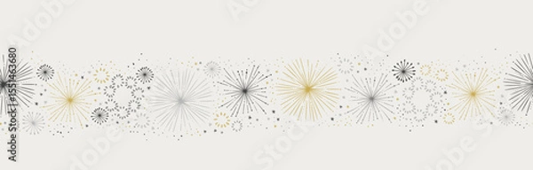 Obraz Fun hand drawn doodle fireworks, seamless pattern, great for textiles, wrapping, banner, wallpapers - vector design