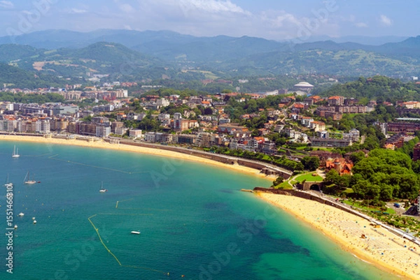 Obraz Aerial view of San Sebastian, Spain.